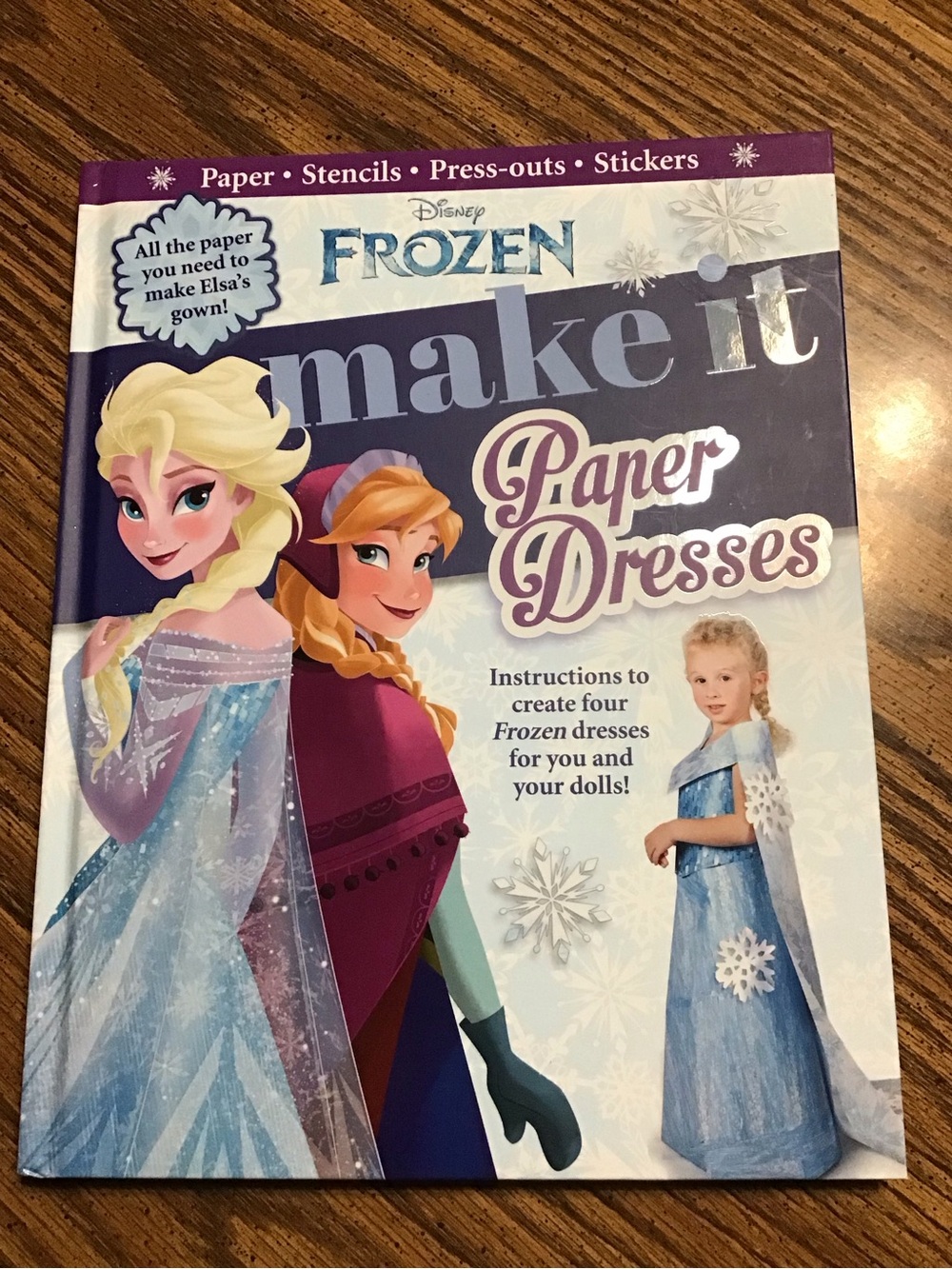 Disney Frozen Elsa & Anna Paper Dress Kit - Blue, Purple, White